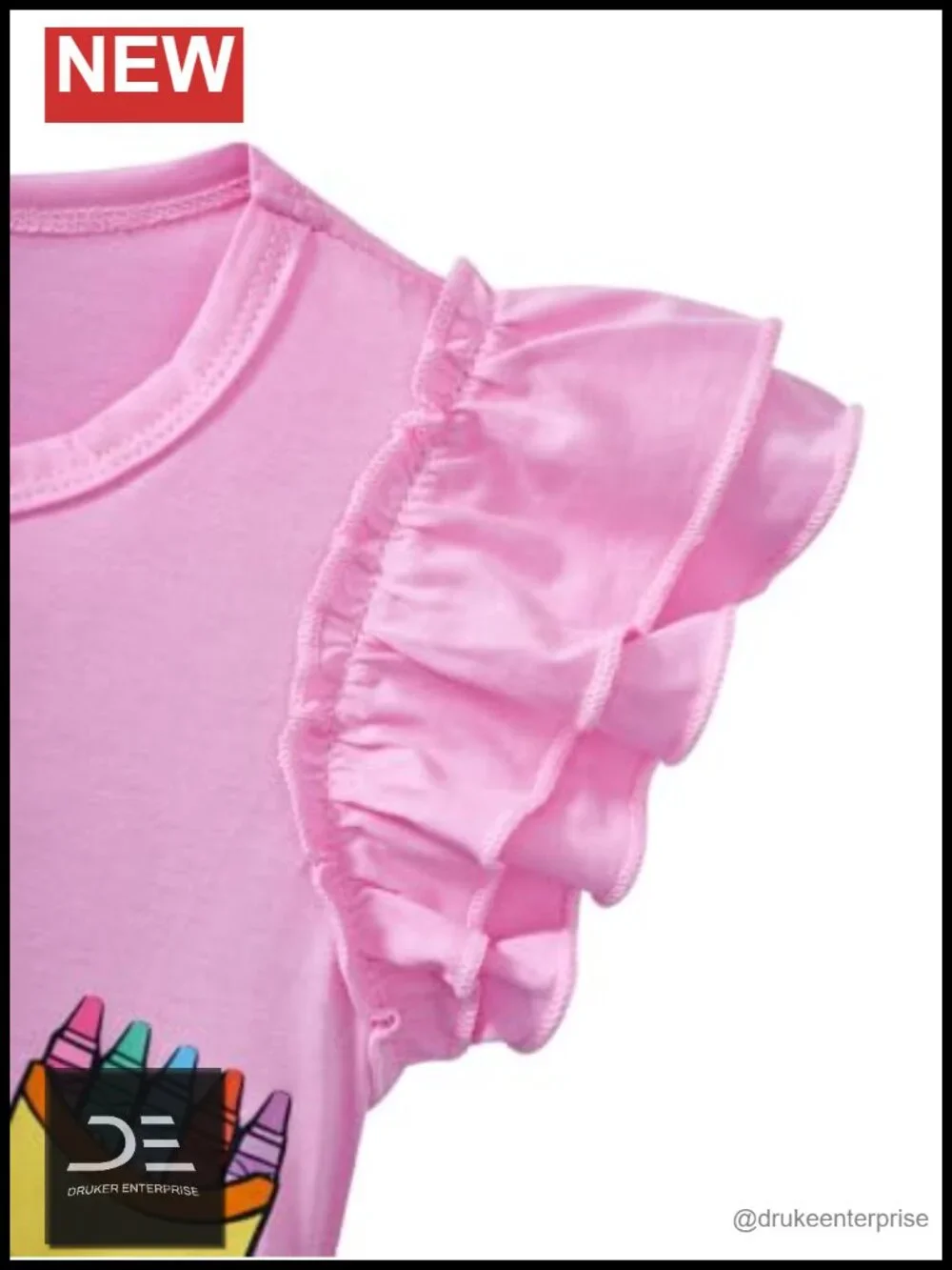 Girls 2-Piece Skirt Set Ruffle Sleeve Tiered Skirt Cotton Blend Summer Outfit